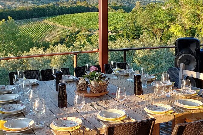 Cooking Class on a Family Farm in Chianti with Lunch - Lunch outdoors in the garden, overlooking vineyards and olive trees