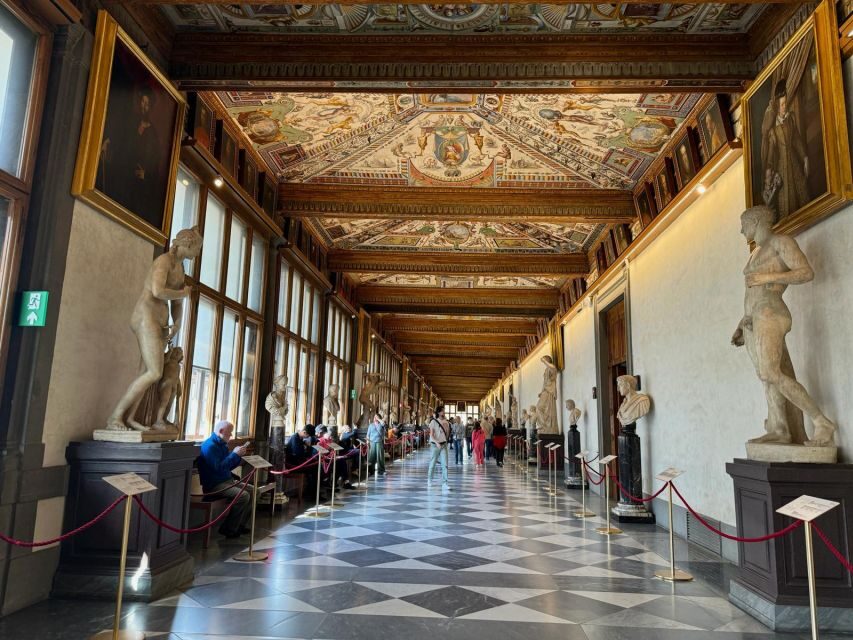 Florence: Uffizi Gallery Timed-Entry Ticket with Escort - Where to meet: Leonardo da Vinci’s statue and the ENJOY ROME flag