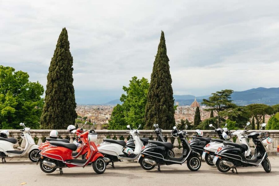 From Florence: Tuscan Countryside Vespa Tour with Tastings - The terrace break: prosciutto, cheese, pasta, and Chianti