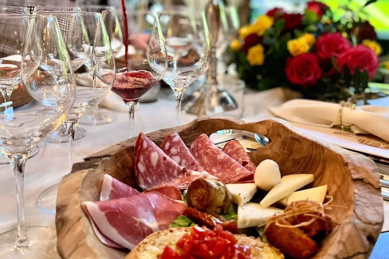 San Gimignano: Wine and Oil Tasting with Tuscan Appetizers - Tenuta Torciano’s tasting bar and those big Tuscany views